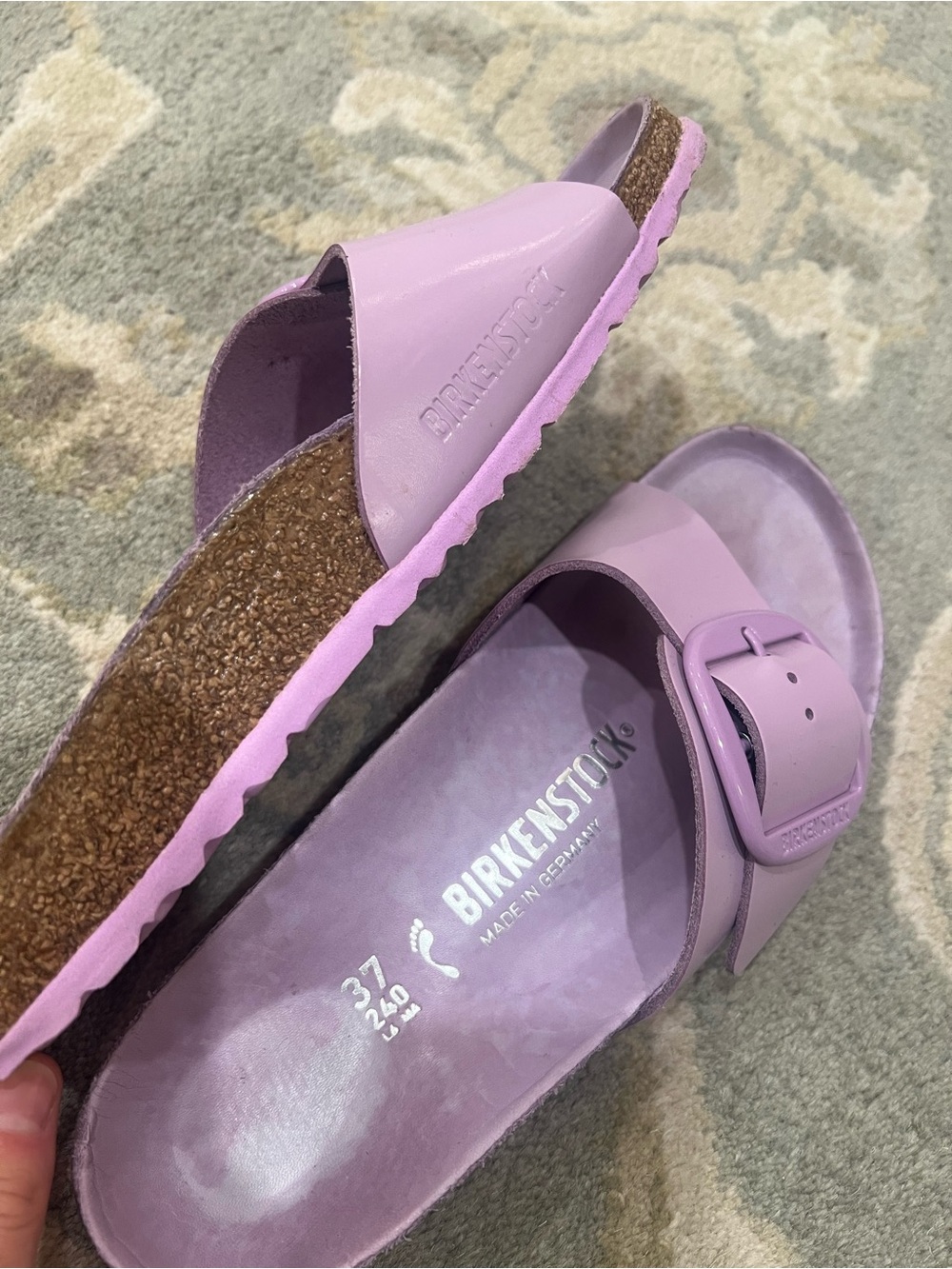 Birkenstock Madrid Single-Buckle Slide Sandals in Lavender Size 37 - Picture 5 of 14